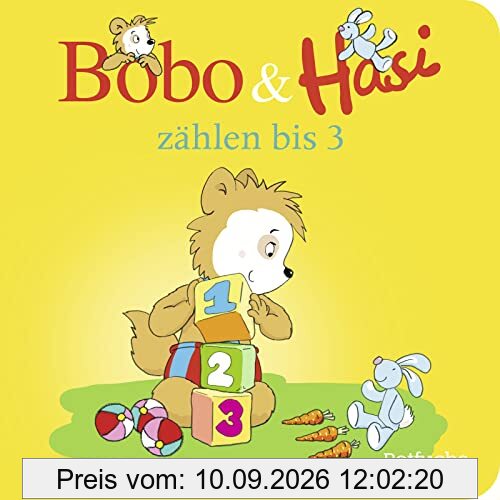 Bobo & Hasi zählen bis 3: Zählen lernen mit Bobo Siebenschläfer | Pappbilderbuch für Kinder ab 2 Jahren