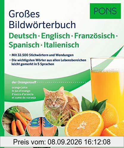 PONS Großes Bildwörterbuch Deutsch-Englisch-Französisch-Spanisch-Italienisch: Die wichtigsten Wörter aus allen Lebensbereichen leicht gemerkt in 5 Sprachen (PONS Bildwörterbuch)
