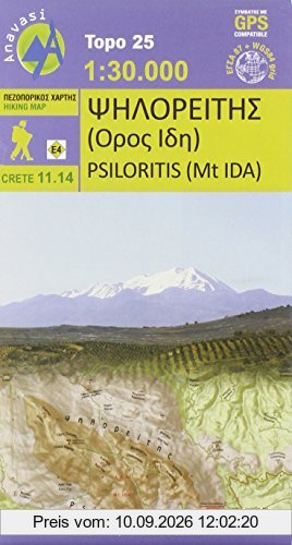 Psiloritis - Idagebirge 1 : 30 000: Topografische Bergwanderkarte 11.14. Griechenland
