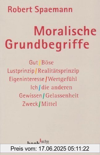 Binding : Taschenbuch, Edition : 8, Label : C.H.Beck, Publisher : C.H.Beck, medium : Taschenbuch, numberOfPages : 109, publicationDate : 2009-09-23, authors : Robert Spaemann, languages : german, ISBN : 3406594603