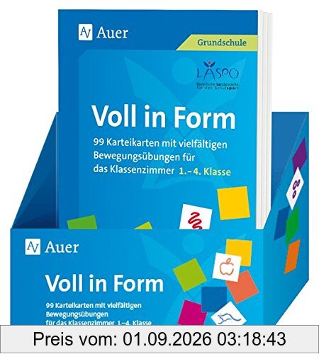Voll in Form: 99 Karteikarten mit vielfältigen Bewegungsübungen für das Klassenzimmer - 1.-4. Klasse