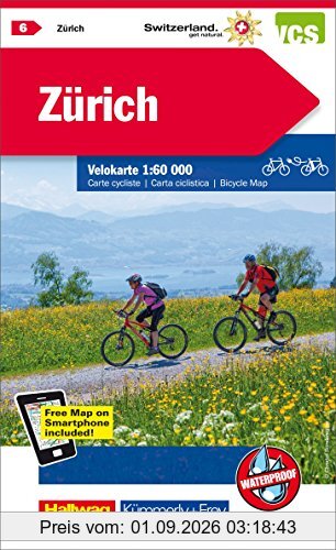 KuF Schweiz Radkarte 06 Zürich 1 : 60 000: Mit Stadtplan (Kümmerly+Frey Velokarten)