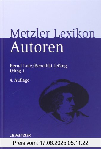 Binding : Gebundene Ausgabe, Edition : 4., aktualisierte und erweiterte Auflage, Label : Metzler, J B, Publisher : Metzler, J B, medium : Gebundene Ausgabe, numberOfPages : 879, publicationDate : 2010-09-17, releaseDate : 2010-09-17, publishers : Lutz Bernd, Lutz Bernd, Jeßing Benedikt, Jeßing Benedikt, languages : german, ISBN : 3476023044