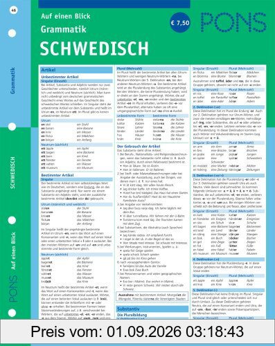 PONS Grammatik auf einen Blick Schwedisch