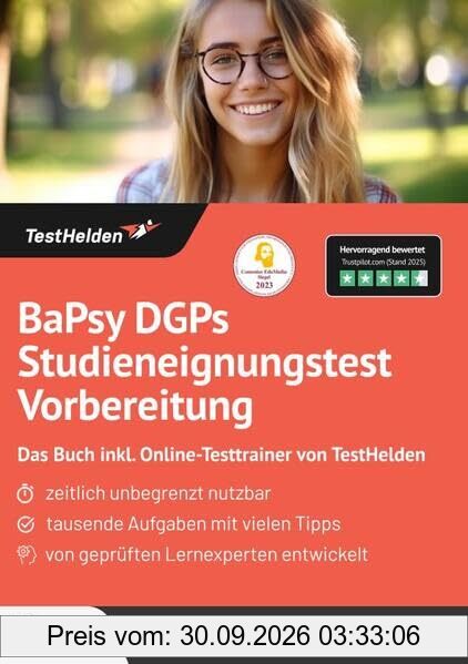 BaPsy DGPs Studieneignungstest Vorbereitung: Das Buch inkl. Online-Testtrainer von TestHelden