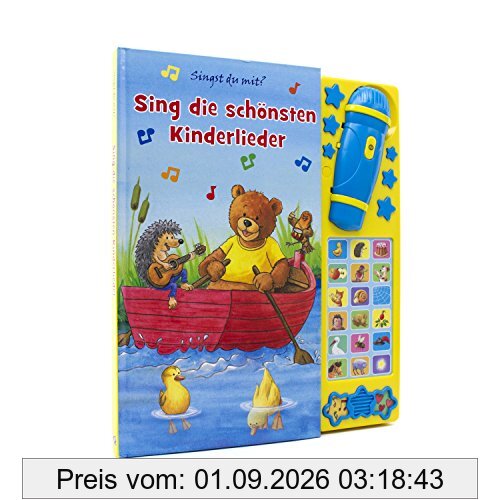 Karaokebuch - Die schönsten Kinderlieder - Liederbuch mit 18 Melodien, 2 Geräuschen - Soundbuch mit Stopptaste - Pappbilderbuch