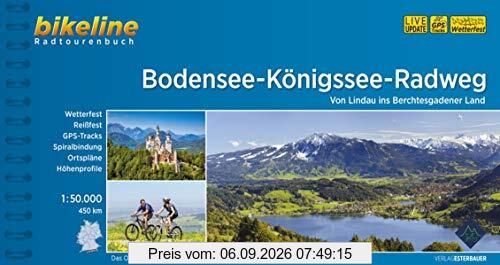 Bodensee-Königssee-Radweg: Von Lindau ins Berchtesgadener Land. 450 km, 1:50.000, wetterfest/reißfest, GPS-Tracks Download, LiveUpdate (Bikeline Radtourenbücher)