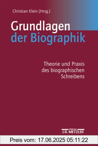 Binding : Taschenbuch, Label : Metzler, Publisher : Metzler, medium : Taschenbuch, numberOfPages : 300, publicationDate : 2002-01-01, authors : Christian Klein, languages : german, ISBN : 3476019047