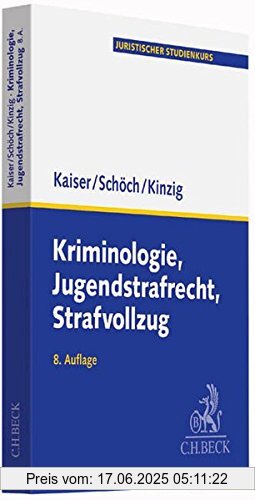 Binding : Taschenbuch, Edition : 8, Label : C.H.Beck, Publisher : C.H.Beck, medium : Taschenbuch, numberOfPages : 384, publicationDate : 2015-07-20, authors : Günther Kaiser, Heinz Schöch, Jörg Kinzig, languages : german, ISBN : 3406667333
