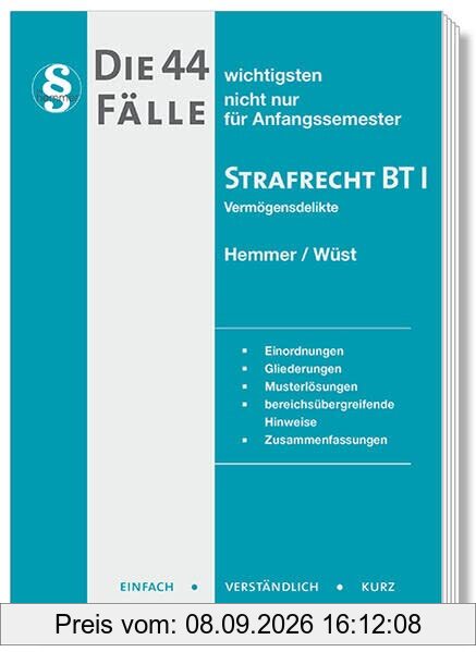 Die 44 wichtigsten Fälle Strafrecht BT I - Vermögensdelikte (Skripten - Strafrecht)