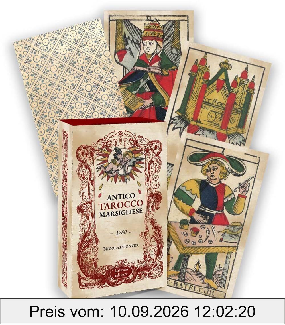 Antico tarocco marsigliese. Nicolas Conver (1760). Con 78 Carte