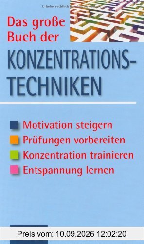 Das große Buch der Konzentrationstechniken: Motivation steigern, Prüfungen vorbereiten, Konzentration trainieren, Entspannung lernen