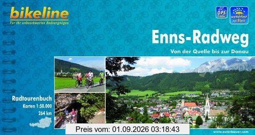 Bikeline Radtourenbuch, Enns-Radweg: Von der Quelle zur Donau, 1 : 50 000, 264km, wetterfest/reißfest, GPS-Tracks Download