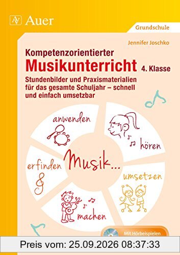 Kompetenzorientierter Musikunterricht 4. Klasse: Stundenbilder und Praxismaterialien für das gesamte Schuljahr - schnell und einfach …