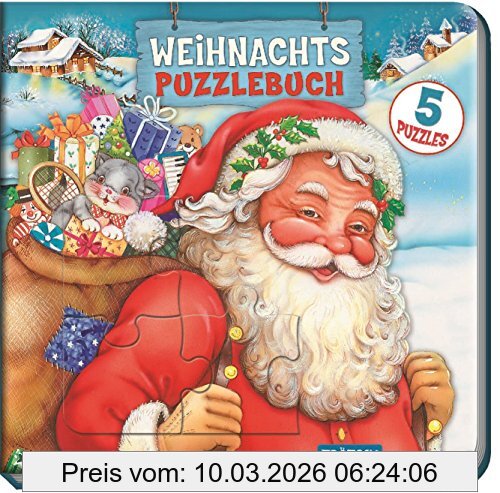 Trötsch Verlag Weihnachts-Puzzlebuch, 5 Puzzles Mit Farbvorlage