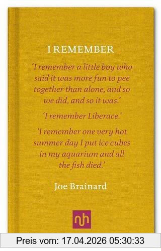 Joe Brainard I Remember (Nhe Classic Collection)