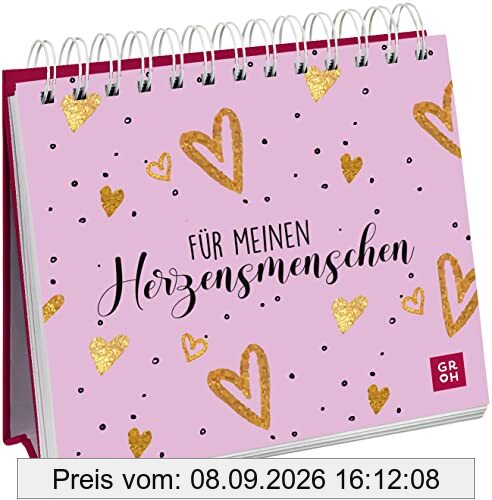 Für meinen Herzensmenschen: Süßer Mini-Aufsteller mit charmanten Komplimenten und kleinen Liebeserklärungen | als Geschenk zum Valentinstag, Jahrestag, Geburtstag oder einfach so