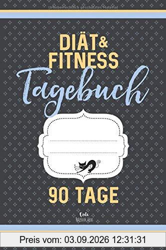 Diät & Fitness Tagebuch 90 Tage (grau): Abnehmtagebuch zum Ausfüllen