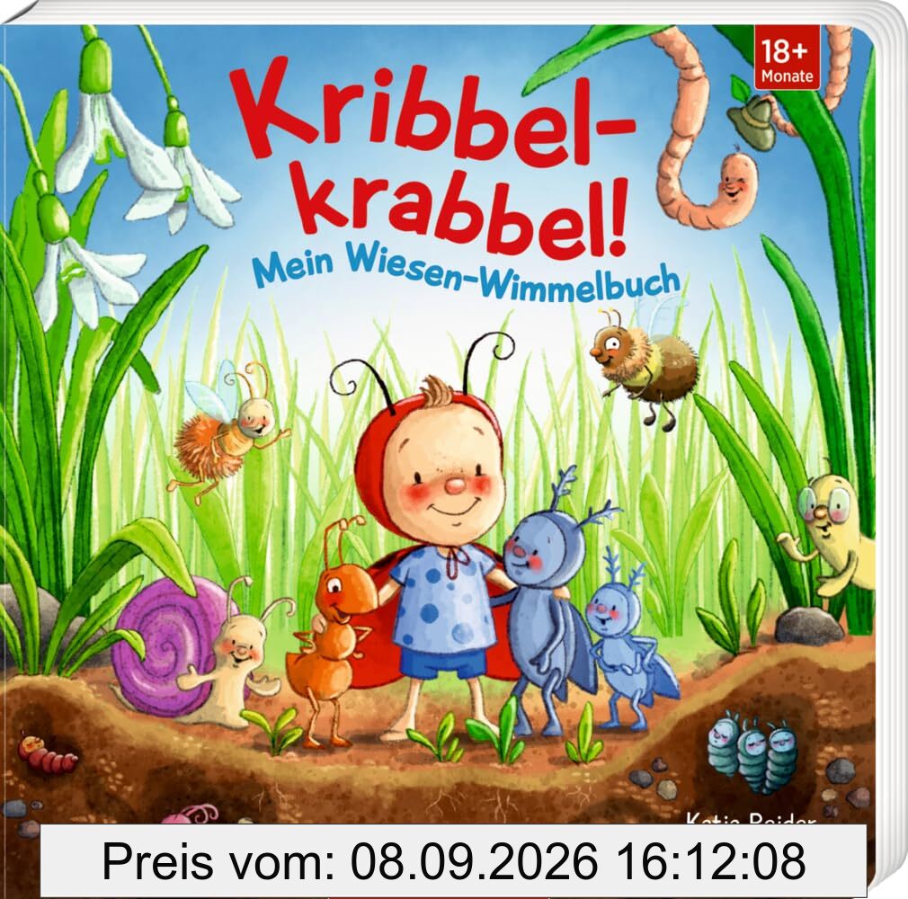 Kribbelkrabbel!: Mein Wiesen-Wimmelbuch: Wimmelspaß und Vorlesegeschichte in einem, mit Panoramaseite, ab 18 Monate