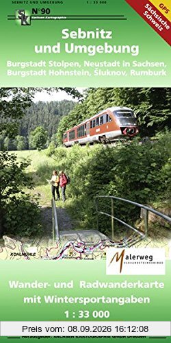 Sebnitz und Umgebung: Wander- und Radwanderkarte mit Wintersportangaben 1:33 000 GPS-fähig wetterfest-reißfest