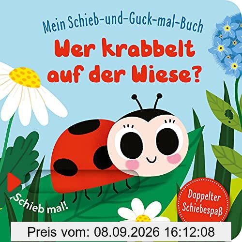 Mein Schieb & Guck-mal-Buch: Wer krabbelt auf der Wiese?: Krabbeltiere Spielbuch ab 2 Jahren