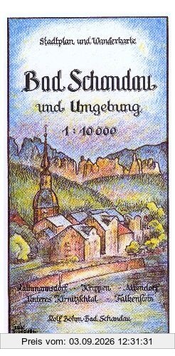 Bad Schandau und Umgebung 1:10000: Stadtplan und Wanderkarte. Rathmannsdorf - Krippen - Altendorf - Unteres Kirnitzschtal - Falkenstein.