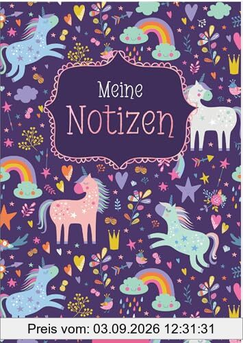 Meine Notizen – Einhorn: Ein zauberhaft gestaltetes Notizbuch im DIN-A5-Format für alle Einhornfans