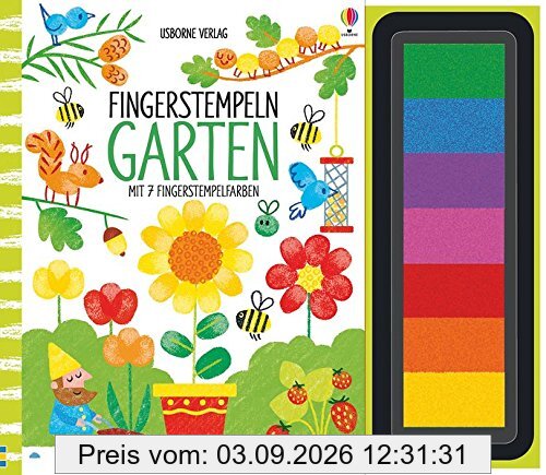 Fingerstempeln: Garten: mit 7 Fingerstempelfarben