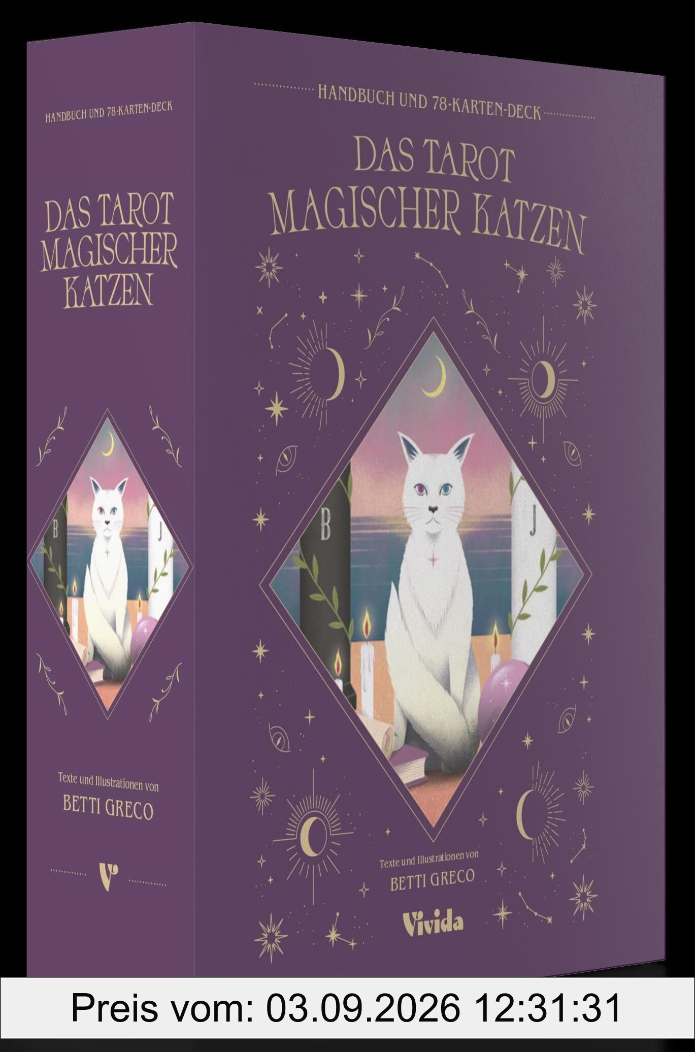Das Tarot magischer Katzen (VIVIDA): Einblicke in Vergangenheit, Gegenwart und Zukunft gewinnen; Set mit Buch und 78 Karten