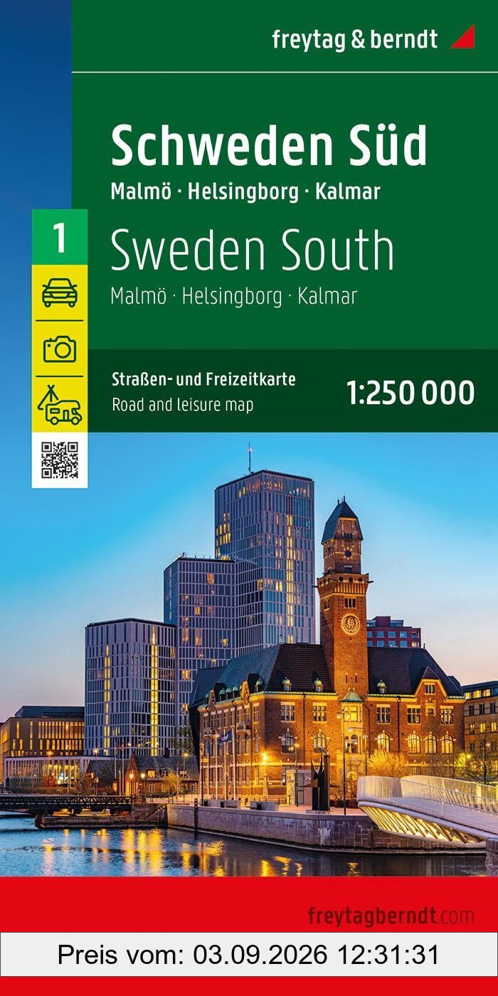 Schweden Süd, Straßen- und Freizeitkarte 1:250.000, freytag & berndt: Malmö - Helsingborg - Kalmar, Camping- und Stellplätze, Blatt 1 (freytag & berndt Auto + Freizeitkarten, Band 1)