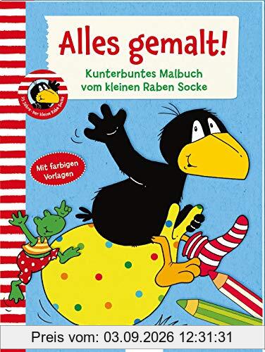 Der kleine Rabe Socke: Alles gemalt!: Kunterbuntes Malbuch vom kleinen Raben Socke | Über 80 Ausmalbilder für Kinder ab 3 Jahren