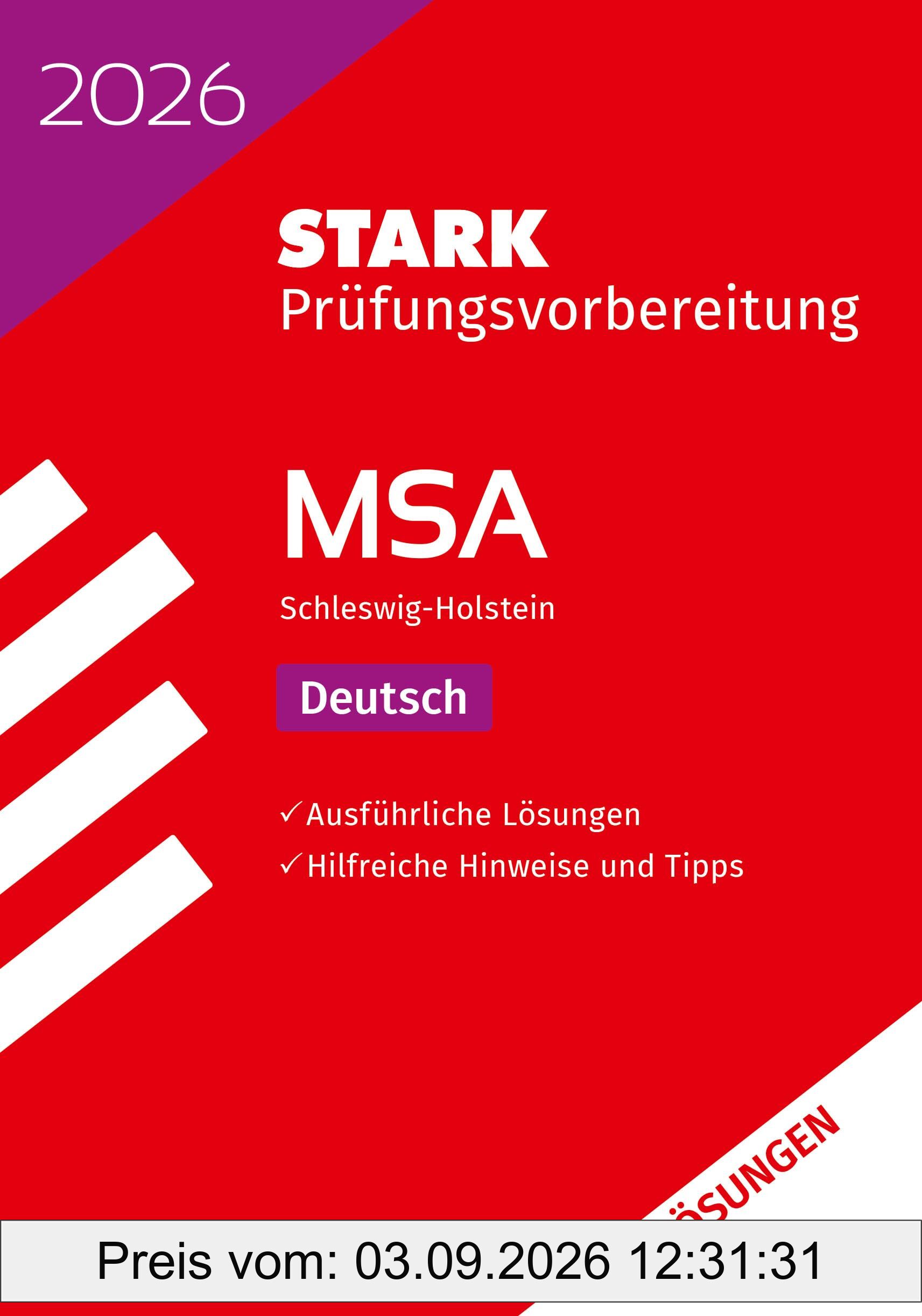 STARK Lösungen zu Deutsch - MSA 2026 Schleswig-Holstein - Prüfungsvorbereitung (Abschlussprüfungen)