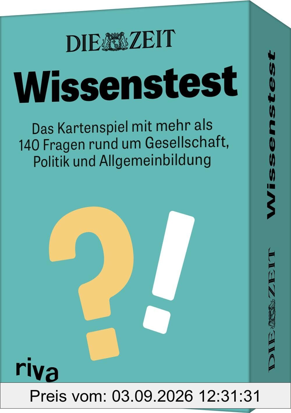 DIE ZEIT »Wissenstest«: Das Kartenspiel mit mehr als 140 Fragen rund um Gesellschaft, Politik und Allgemeinbildung | Quiz zum Online-Magazin. Geschenk zu Weihnachten, Geburtstag