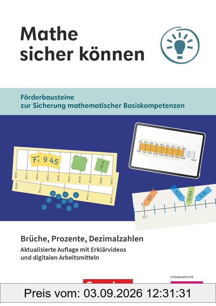 Mathe sicher können 5.-7. Schuljahr - Aktualisierte Ausgabe - Brüche, Prozente und Dezimalzahlen - Arbeitsheft mit Medien