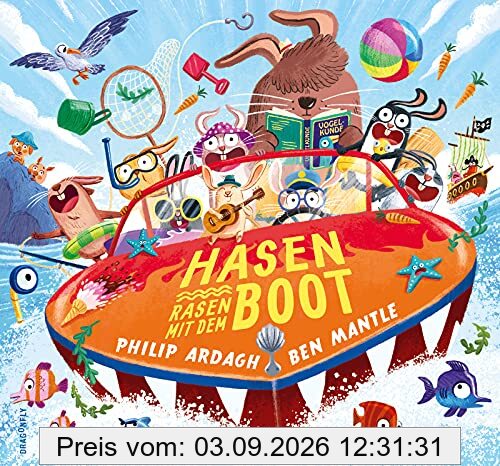 Hasen rasen mit dem Boot