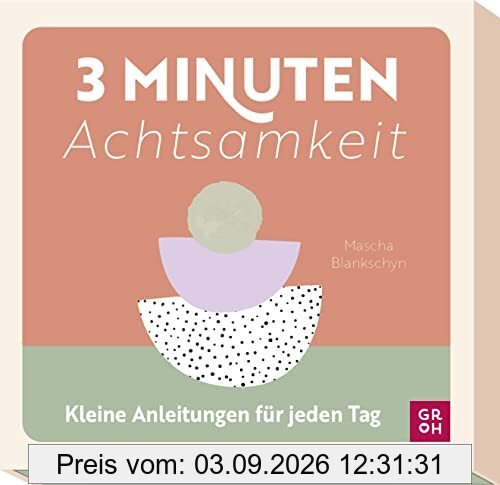 3-Minuten-Achtsamkeit: Kleine Anleitungen für jeden Tag | Kartenbox mit praktischen Übungen von @monkeymind.meditation (Geschenke für mehr Lebensfreude, Glücksgefühle und Achtsamkeit im Alltag)