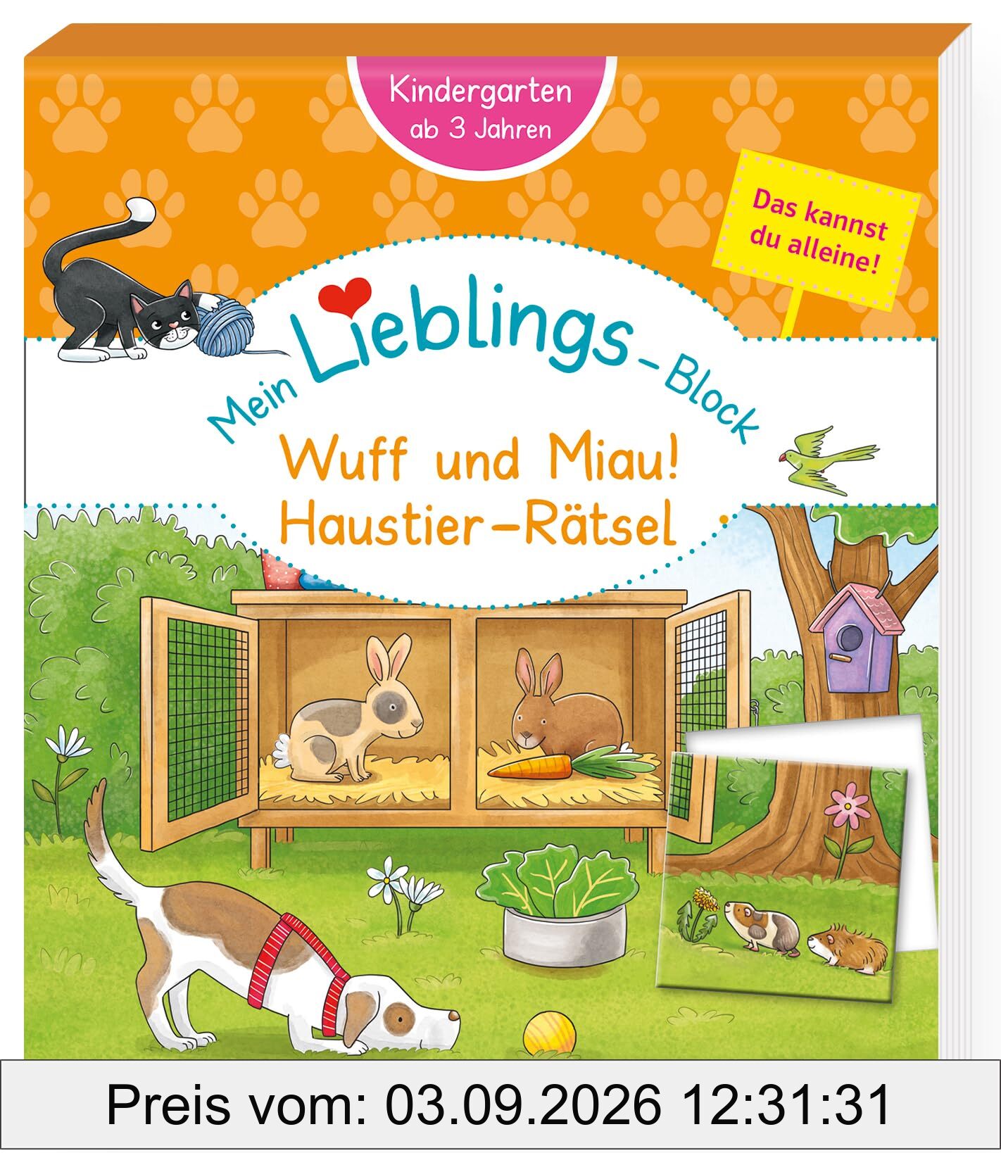 Klett Mein Lieblings-Block Wuff und Miau! Haustier-Rätsel: Kindergartenblock ab 3 Jahren