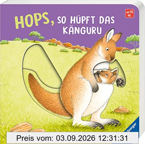 Hops, so hüpft das Känguru: Mein erstes Schiebebuch