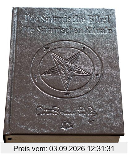 Die Satanische Bibel / Die Satanischen Rituale Ltd. Leder Edition: Leder, schwarze Seiten