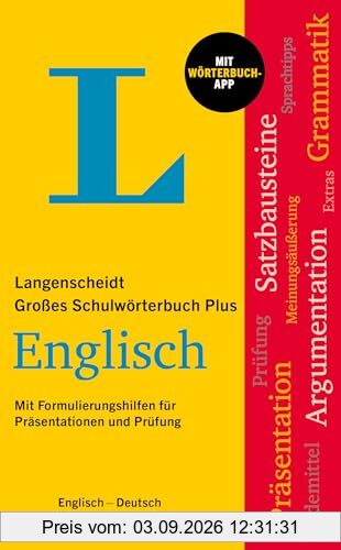 Langenscheidt Großes Schulwörterbuch Plus Englisch: Englisch-Deutsch / Deutsch-Englisch mit Wörterbuch-App