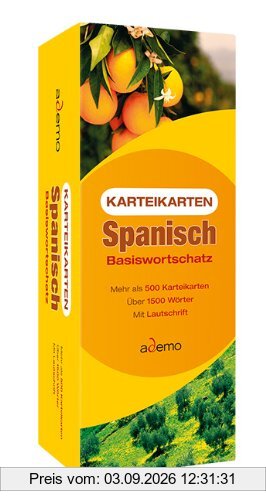 Karteikarten Spanisch Basiswortschatz: Mehr als 500 Karteikarten. Über 1500 Wörter. Mit Lautschrift
