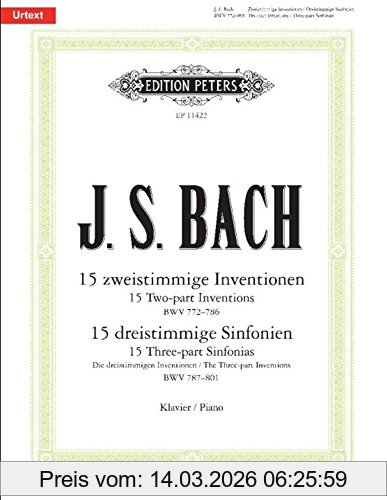Johann Sebastian Bach 15 Zweistimmige Inventionen BWV772-786 Und 15 Dreistimmige Sinfonien BWV787-801