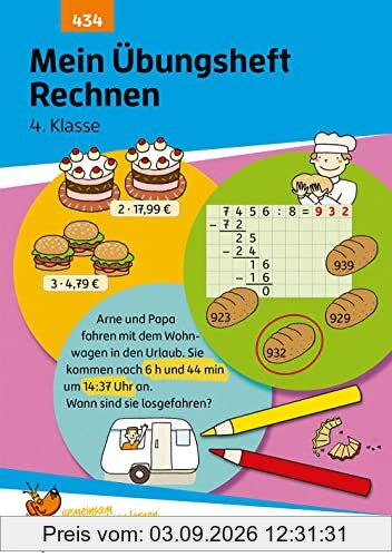 Mein Übungsheft Rechnen - 4. Klasse, A5-Heft