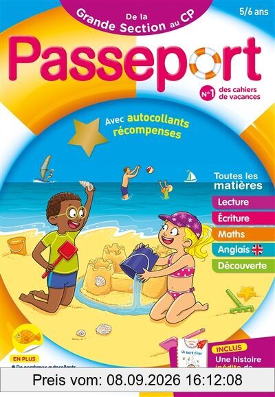 Passeport de la grande section au CP, 5-6 ans : toutes les matières
