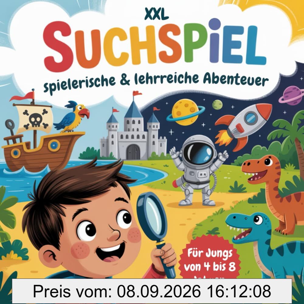 XXL Suchspiel - spielerische & lehrreiche Abenteuer für Jungs von 4 bis 8 Jahren (XXL Suchspiel Abenteuer für Kinder von 4 bis 8 Jahren)