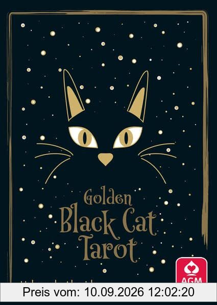 Golden Black Cat Tarot - High quality slip lid box with gold foil: 78 cards with gold print and booklet