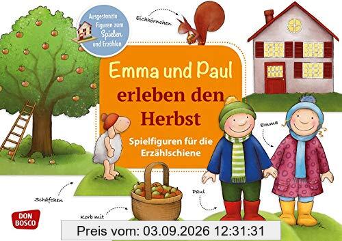 Emma und Paul erleben den Herbst. Spielfiguren für die Erzählschiene. Ausgestanzte Figuren zum Spielen und Erzählen