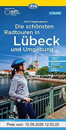 ADFC-Regionalkarte Die schönsten Radtouren in Lübeck und Umgebung: 1:75.000, reiß- und wetterfest, GPS-Tracks Download (ADFC-Regionalkarte 1:75000)