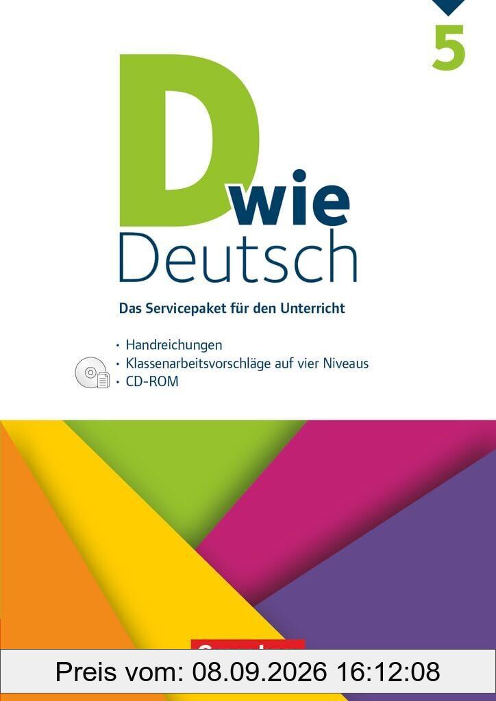 D wie Deutsch|NULL|Das Sprach- und Lesebuch für alle|5. Schuljahr|NULL|NULL|Servicepaket|Handreichungen, Klassenarbeitsvorschläge, CD-ROM
