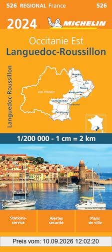 LANGUEDOC ROUSSILLON 10526 2024: wegenkaart schaal 1:200.000 (Regionale kaarten Michelin)